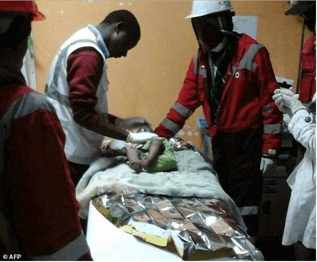 rescued toddler in kenyan building colapse