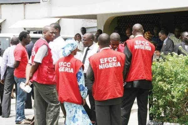 Image result for Officials escape death as fire guts EFCC office