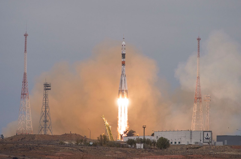 Three-Man Crew Takes Off To International Space Station