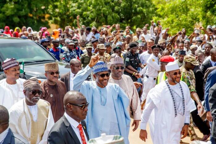 President-Buhari-walks-home-from-Eid-praying-ground