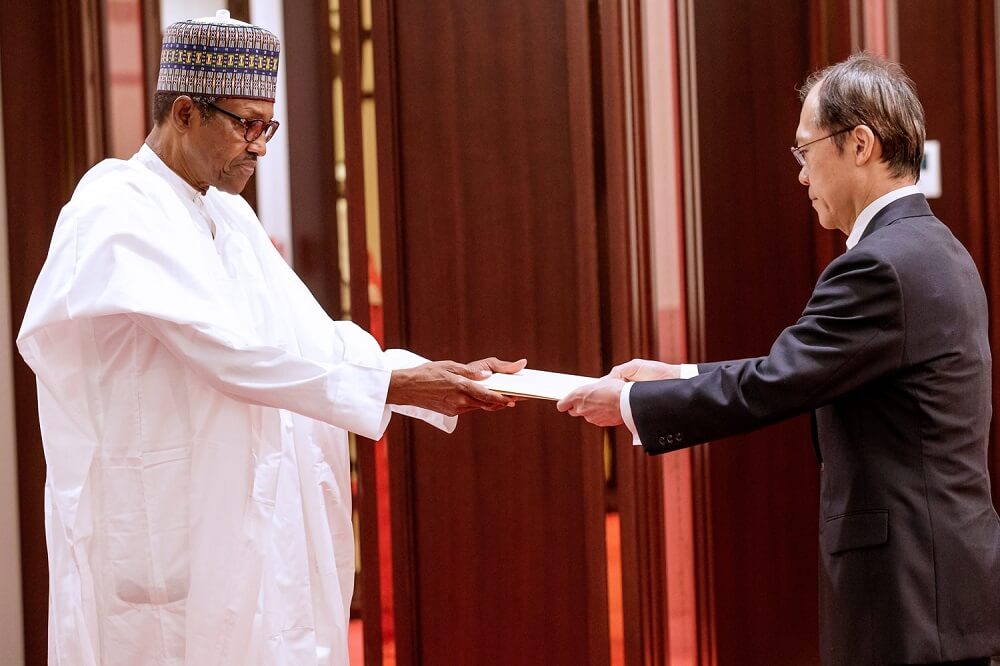 President-Buhari-receives-Letter-of-Credence-from-Ambassadors-of-Japan-H.E.-Yutaka-Kikuta