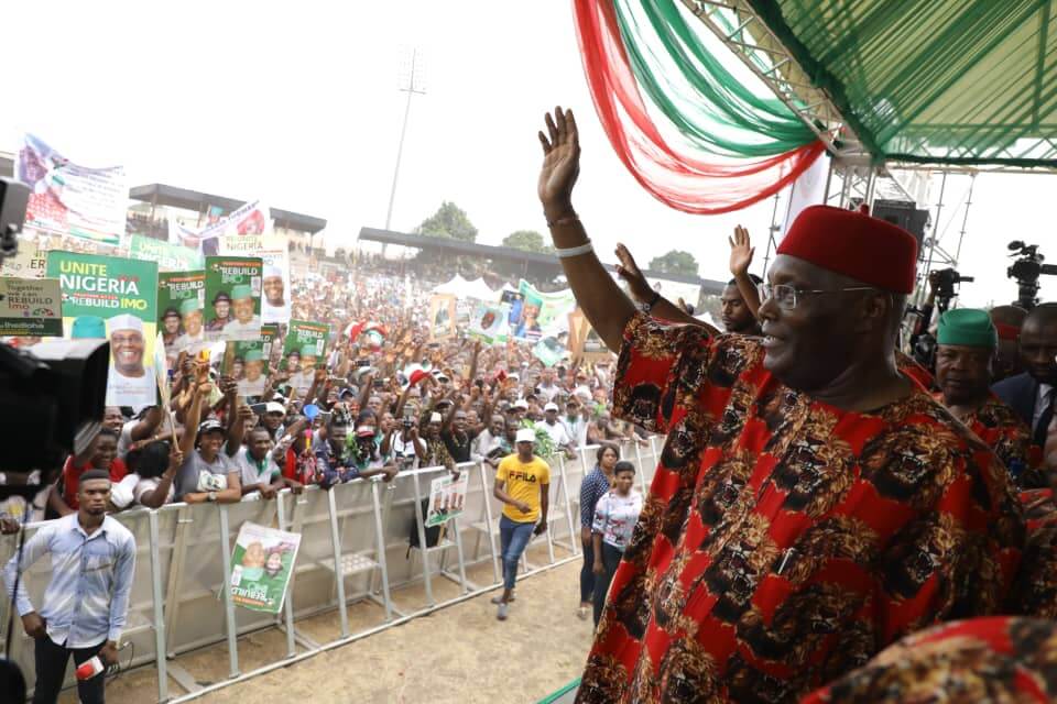 Image result for Atiku at a rally in Imo