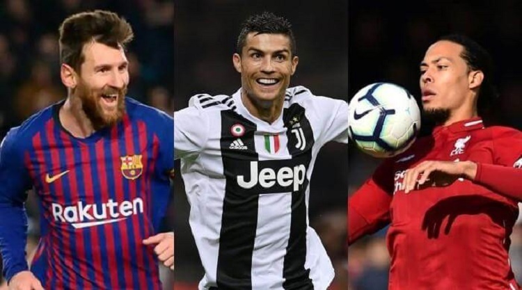 L-R: Messi, Ronaldo, Van Dijk