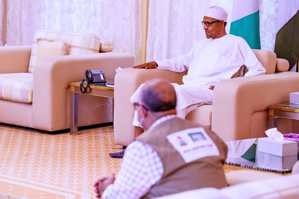 President-Buhari-receives-Health-Minister-Osagie-Ehanire-and-NCDC-DG-Chikwe-Ihekweazu-at-Aso-Rock
