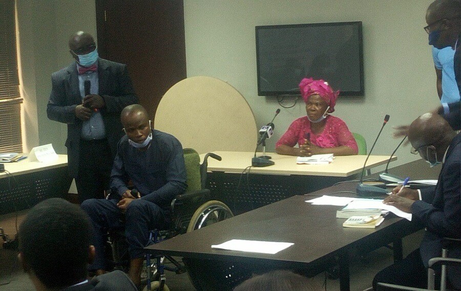 Mr-Ndukwe-Ekekwe-in-a-wheelchair-testifying-on-Friday-before-Lagos-State-Judicial-Panel-of-Inquiry-on-SARS