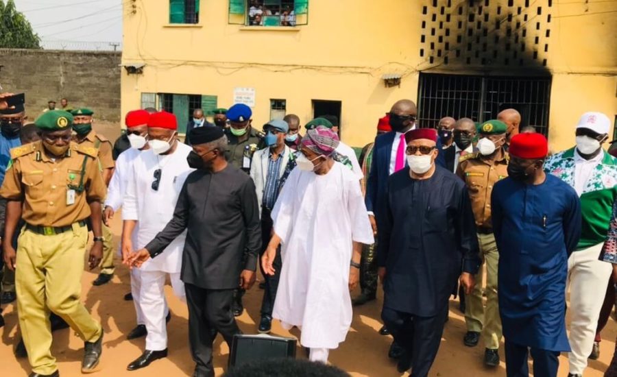 Imo-‘We-Must-Reject-Agents-Of-Anarchy-–-Osinbajo-Says-During-Inspection-Of-Attacked-Prison-Police-Command-1