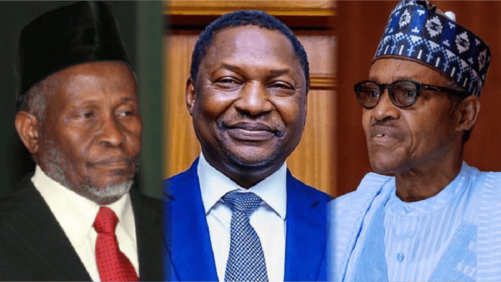 CJN-Ibrahim-Tanko-Muhammad-AGF-Abubakar-Malami-and-President-Muhammadu-Buhari