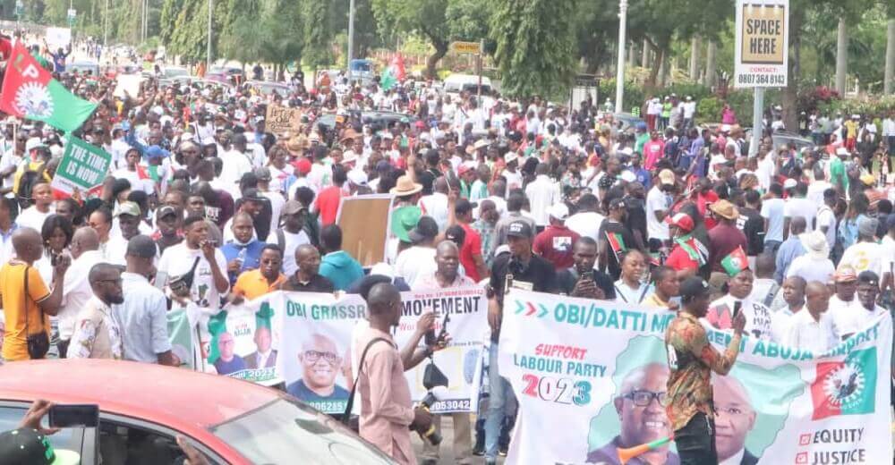 Cross section of Labour Party Rally Happening In Abuja, Nigeria.