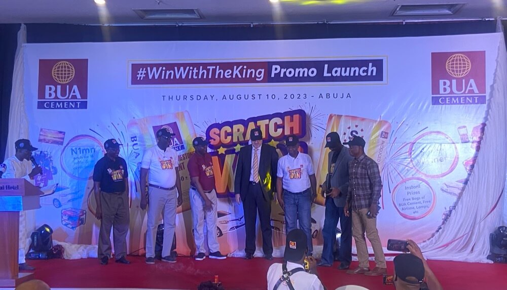 CFO BUA Cement and other staffs at the unveiling of 'Win the king promo'.