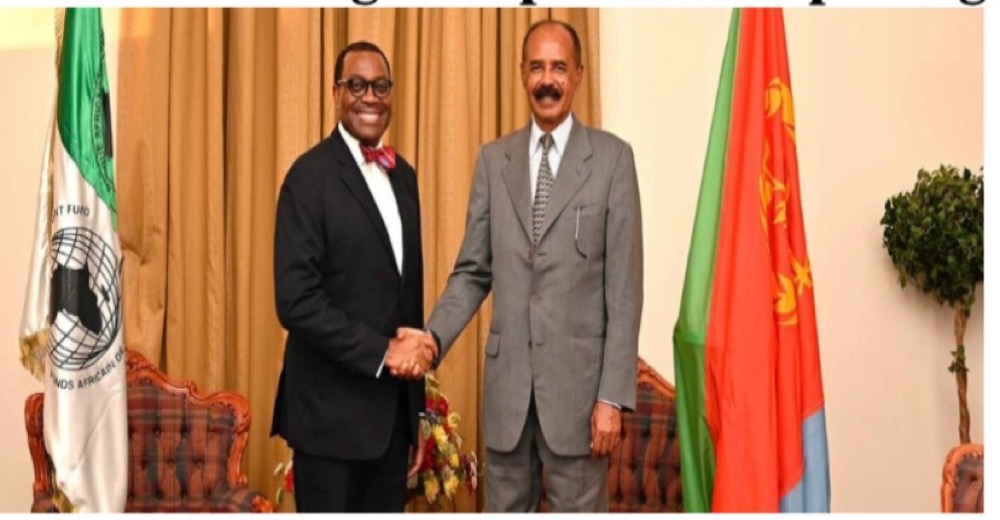 L-R African Development Bank President, Akinwumi Adesina, R-L Eritrean President Isaias Afwerki