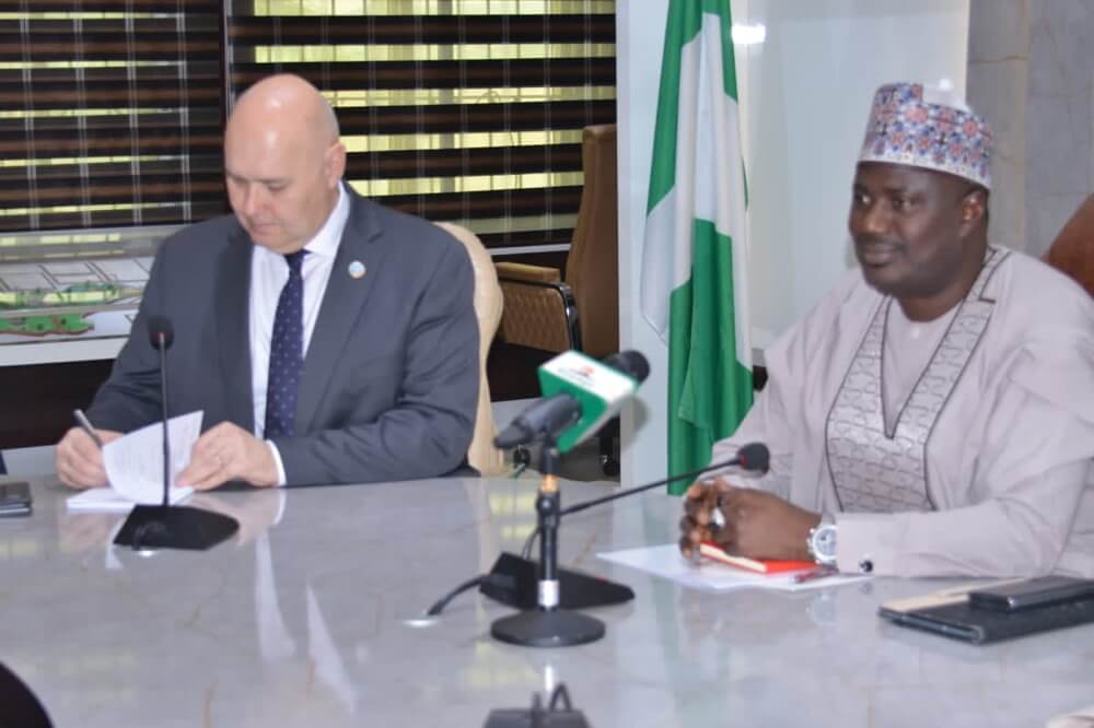 L-R FAO, Director, Office of Emergency and Resilience, Mr Rein Paulsen and the Minister of State, Agriculture and Security, Dr. Aliyu Abdullahi during the Visit in Abuja.