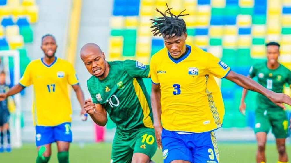 Rwanda and South Africa Players battle for the ball