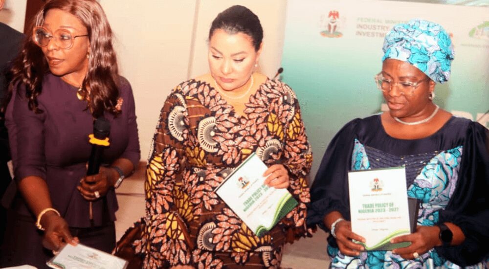 L-R, Nonye Ayeni, CEO of Nigeria Export Promotion Council (NEPC), Doris Anite, minister of industry, Trade and Investment and Evenly Ngige, permanent secretary of Ministry of Industry, Trade and Investment during the Trade Dialogue, tag "Trade as a Catalyst for Economic Diversification" in Abuja.