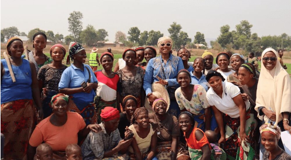Dr. Stella Adejoh with women rice farmers of Owara Community in Lokoja LGA