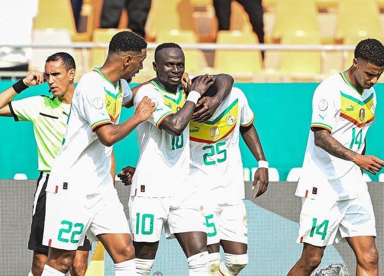 Senegal Players Celebrate Against Gambia