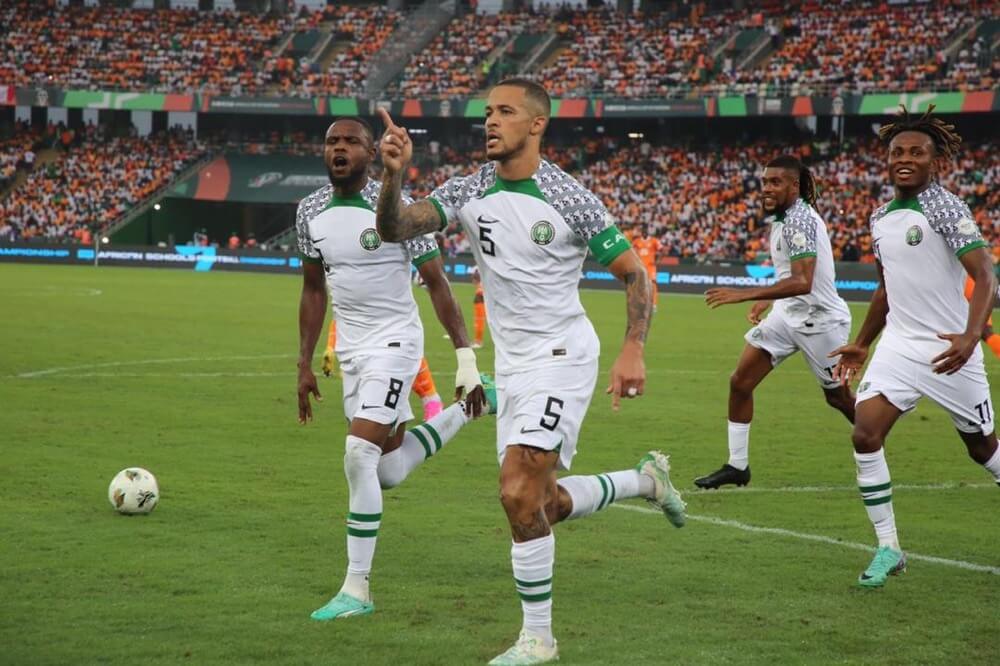Super Eagles Players Celebrate Against Ivory Coast