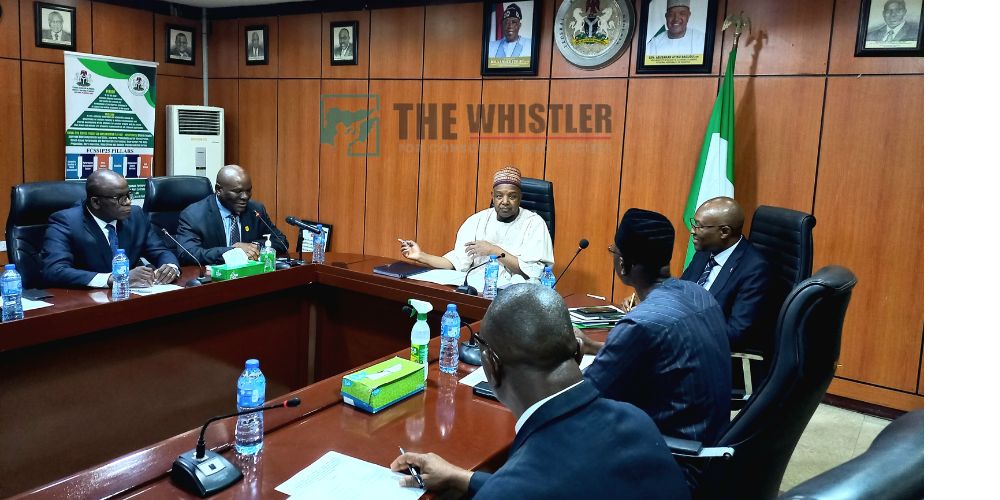 L-R: Policy Officer, FAO Regional Office for Africa, Mark Kofi Fynn, National Director for Promotion of Commercial Agriculture, Ministry of Agriculture, Mozambique, Jaime Robert Chissico, Chief Executive Officer of Successory Advisory, Dr. Steve Odigan mni and Minister of Budget and Economic Planning, Atiku Bagudu At The Ministry's Headquarters In Abuja