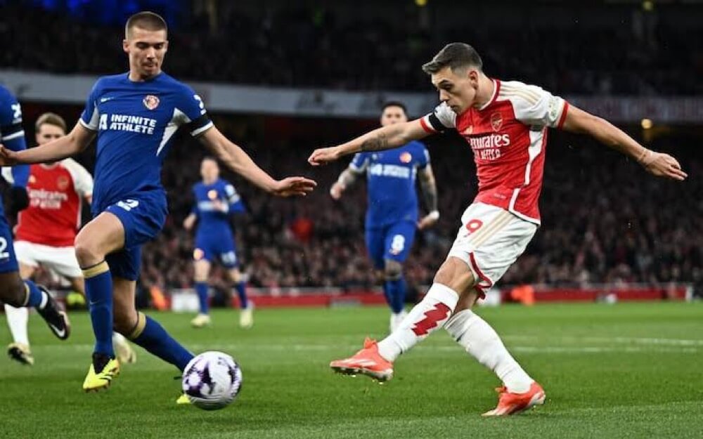 Arsenal's Leandro Trossard On Target Against Chelsea