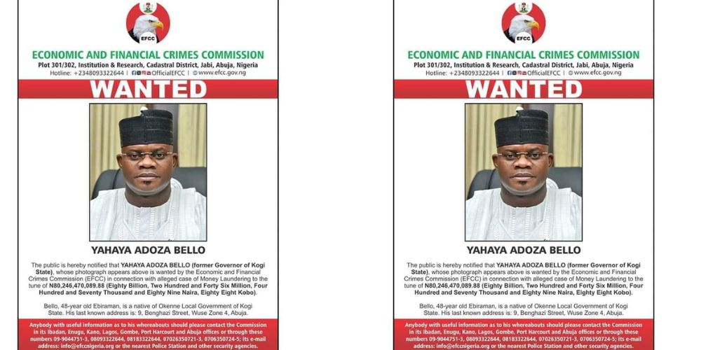 Yahaya Bello Wanted By EFCC