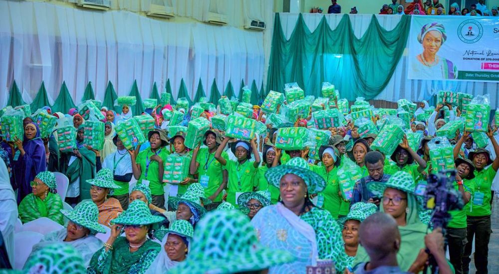 Cross section of guests and beneficiaries at launched the nationwide distribution of the Flow with Confidence Menstrual Hygiene packs in by the First Lady of Nigeria Senator Oluremi Tinubu in Gombe on Thursday 2nd October 2025