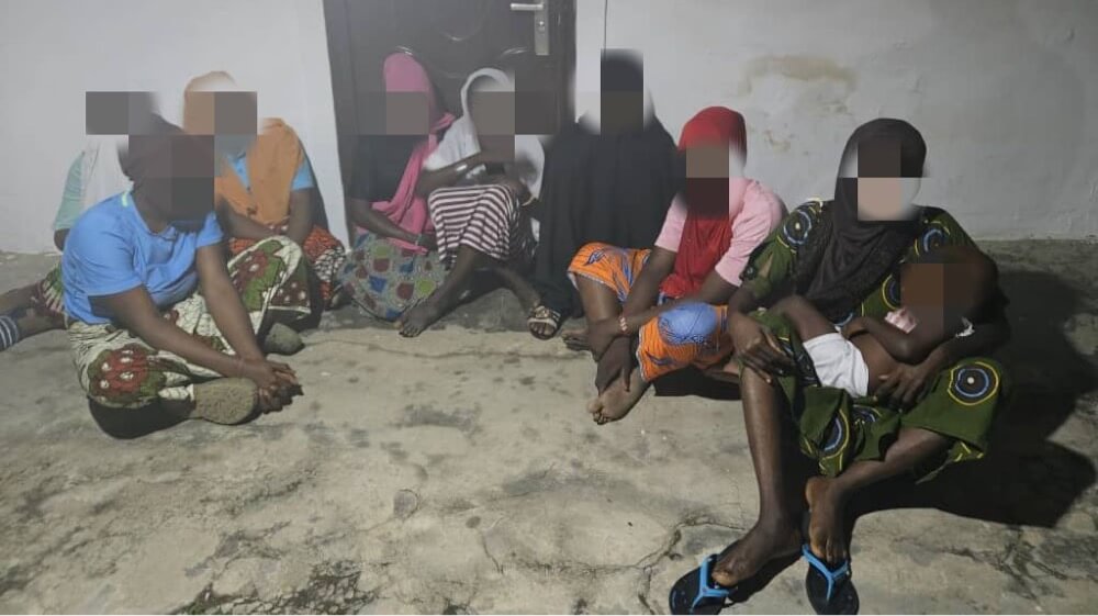 Rescued foreign victims: eight women and a child