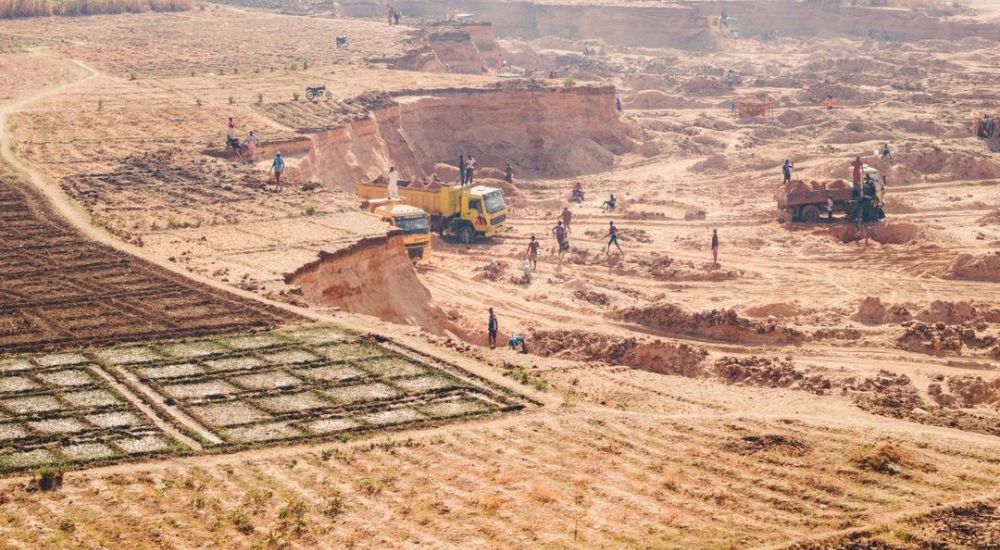 Drone shot of the mining site