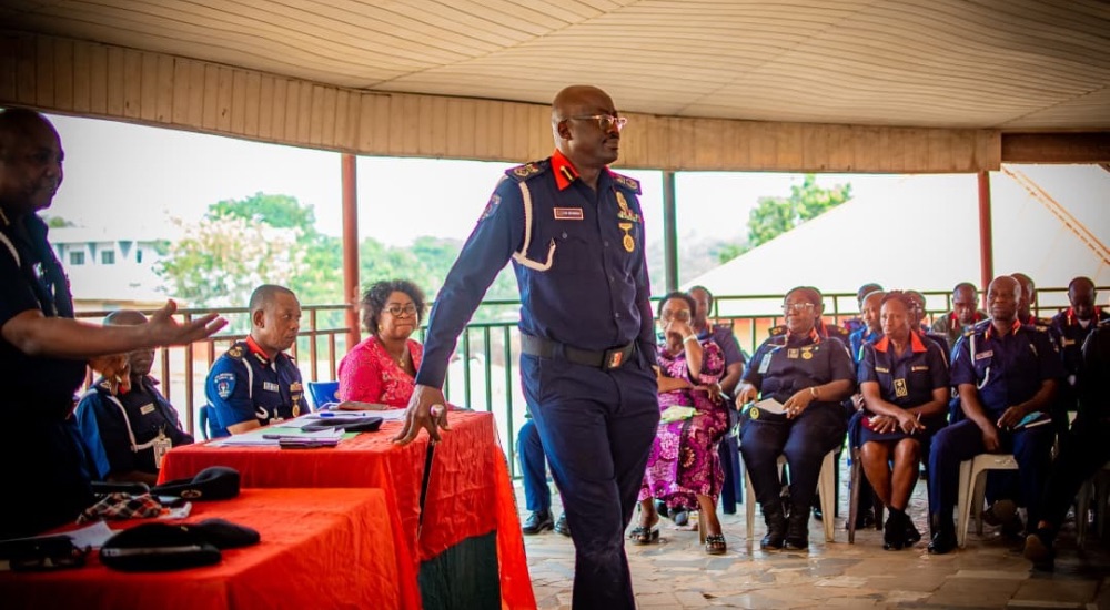 NSCDC FCT Commandant, Dr. Olusola Odumosu during a strategic meeting with the Command’s management team.