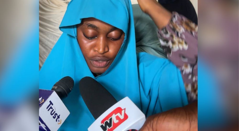 Sister of the deceased, Faridah Jimoh, during an interview with THE WHISTLER