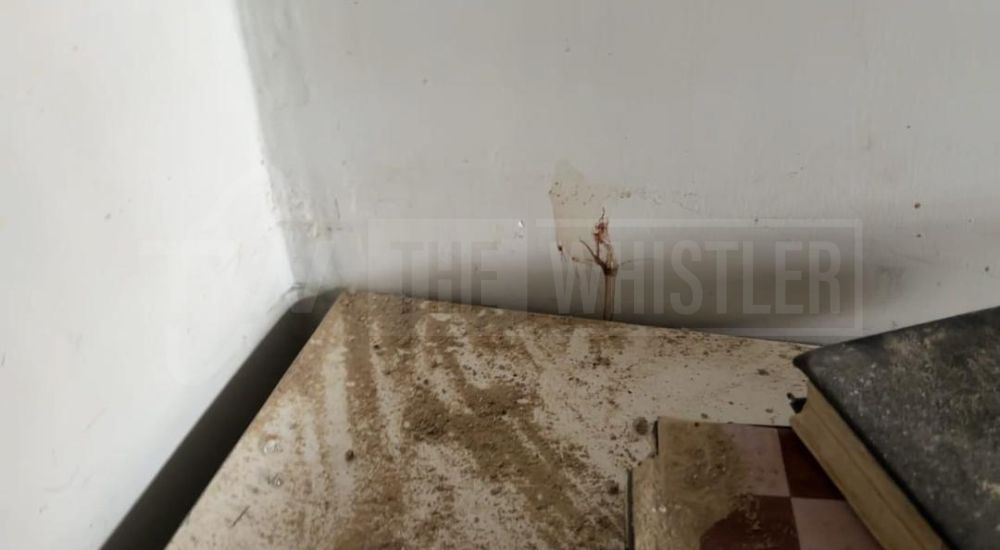 Bloodstained walls inside Late Jamiu's room