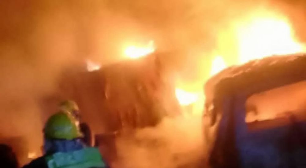 Fire Guts Mechanic Workshop, Destroys Four Vehicles, Container In Oyo