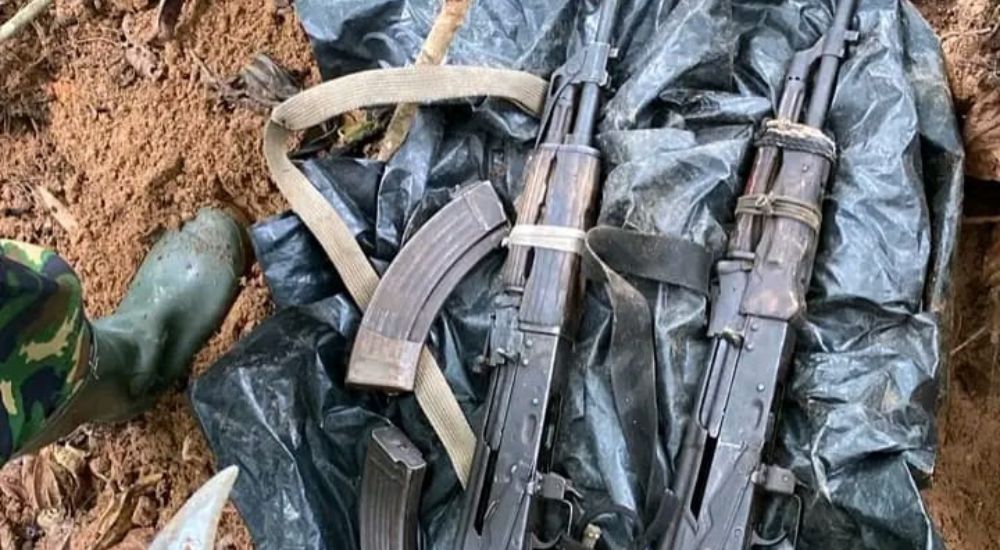 Recovered AK 47s How Enugu Abduction Led Army To 4 AK-47s, 133 Rounds Of Ammunition